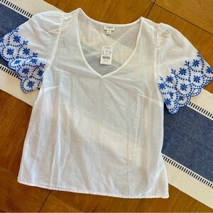 J.Crew Factory Embroidered Sleeve Too, Size Small